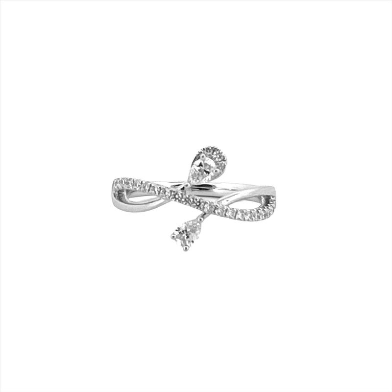 14K Gold Pear Wrapped Diamond Split Band