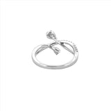 14K Gold Pear Wrapped Diamond Split Band