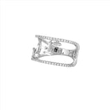 14K Gold Double Open Step Diamond Fashion Band