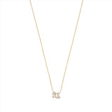 14K Gold Lab Grown Pear and Emerald Basket Set Pendant Necklace