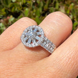14K Gold Diamond Wheel Three Row Band