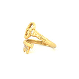 14K Gold Open Key Ring