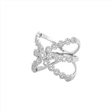 14K Gold Six Row Wrapped Diamond Halo Fashion Ring