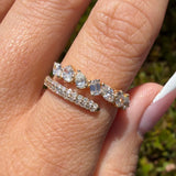 14K Gold Open Multi Shape and Pavé Claw Natural Diamond Band
