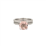 14K Gold 2.00 Carat Cushion Morganite 3D Engagement Set