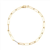 14K Gold Small Paper Clip Bracelet