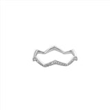 14K Gold Zig Zag Pave Diamond Band