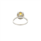 14K Gold 2.00 Carat Oval Yellow Sapphire Diamond Halo Engagement Ring
