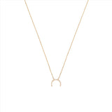 14K Gold South Crescent Diamond Pendant Necklace