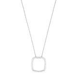 14K Gold Hollow Cushion Shape Pendant Necklace