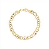 14K Gold Diamond Pave Flat Mariner Chain Bracelet