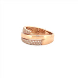 14K Three Row Wrapped Diamond Pavé Band