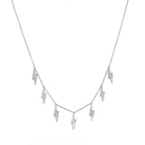 14K Gold Lightning Diamond Station Necklace