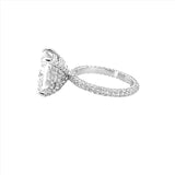 14K Gold Diamond Double Under Halo Ring w/ 4.00 Carat Princess Cut Forever Brilliant Moissanite Engagement Ring