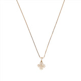 14K Gold Clover Shape Diamond Pave Pendant
