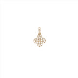 14K Gold Clover Shape Diamond Pave Pendant