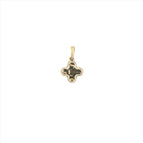 14K Gold Clover Shape Diamond Pave Pendant