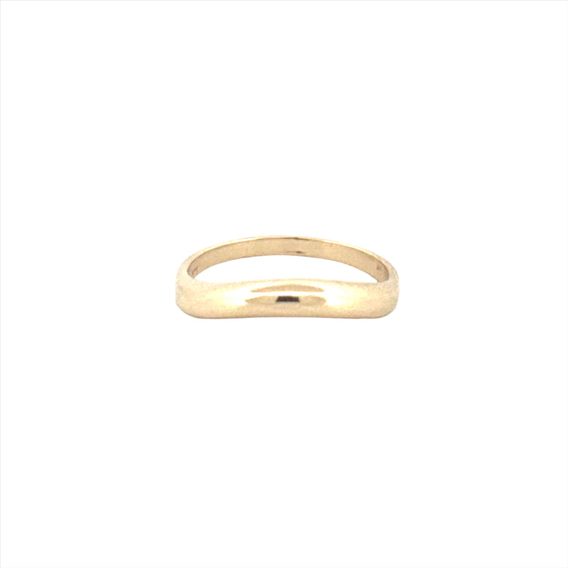 14K Gold Curved Wave Ring