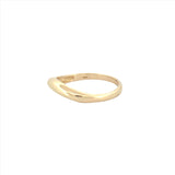 14K Gold Curved Wave Ring