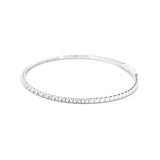 14K Gold Alternating Prong and Diamond Flexible Bangle