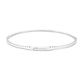 14K Gold Alternating Prong and Diamond Flexible Bangle