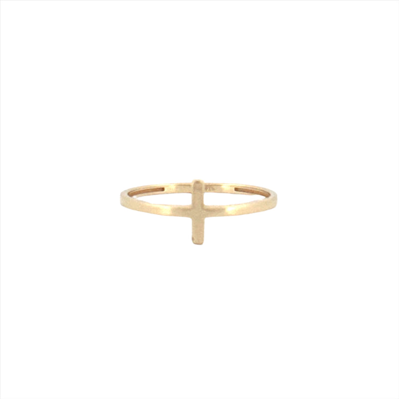 14K Cross Gold Band