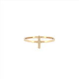 14K Cross Gold Band