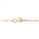 14K Gold Solid Paper Clip Diamond Clasp Necklace