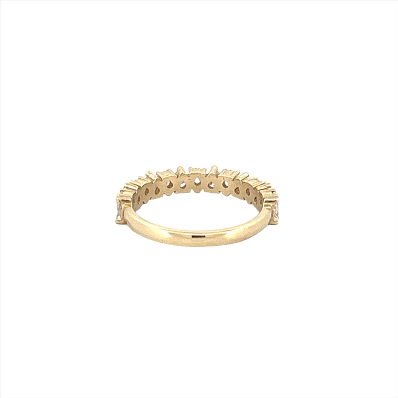 14K Gold Pear Alternate 3MM Band Half Eternity