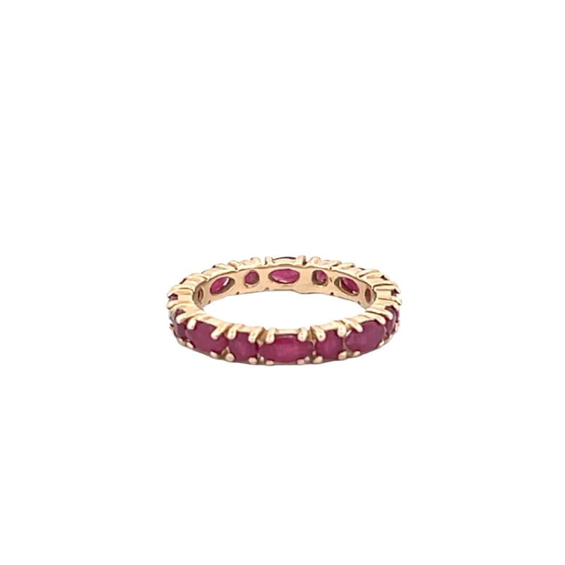 14K Gold Ruby Round and Marquise Eternity Ring