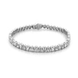 14K Gold Lab Grown Alternating Pear Diamond Bezel Tennis Bracelet