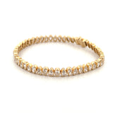 14K Gold Lab Grown Alternating Pear Diamond Bezel Tennis Bracelet