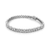 14K Gold Lab Grown Alternating Pear Diamond Bezel Tennis Bracelet