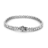 14K Gold Lab Grown Alternating Pear Diamond Bezel Tennis Bracelet