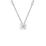 14K Gold Round Shape Cluster Diamond Pendant Necklace