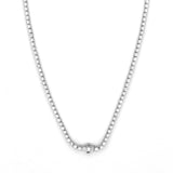 14K Gold Round Spaced Lab Grown Diamond Bezel Necklace
