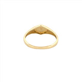 14K Gold Hexagon Signet Band