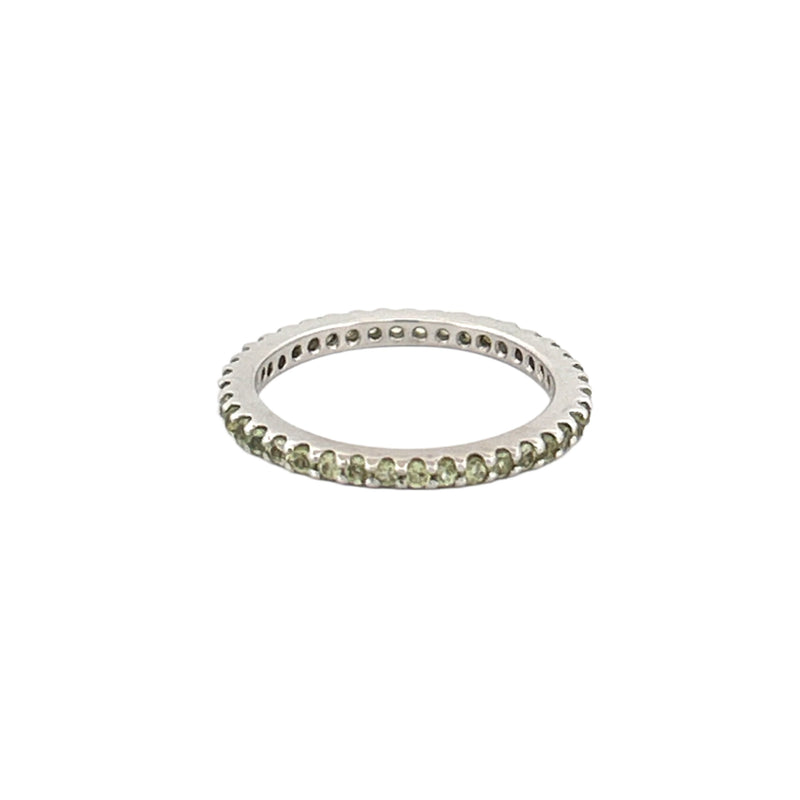 14K White Gold Peridot Eternity Band