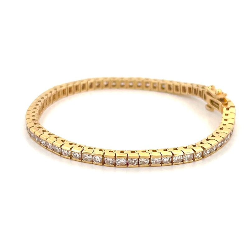 14K Gold Bar Diamond Tennis Bracelet