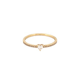 14K Gold Basket Set Diamond Heart Band