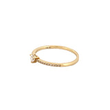 14K Gold Basket Set Diamond Heart Band