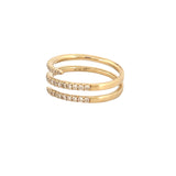 14K Gold Open Three Row Wrapped Diamond Band