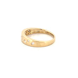 14K Gold Oblique Baguette and Round Diamond Fashion Band