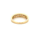 14K Gold Oblique Baguette and Round Diamond Fashion Band