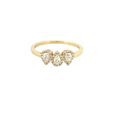 14K Gold Alternate Three Pear Diamond Band