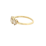 14K Gold Alternate Three Pear Diamond Band