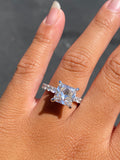 14K Gold 5.00 Carat Lab Grown Radiant Diamond U Prong Engagement Ring