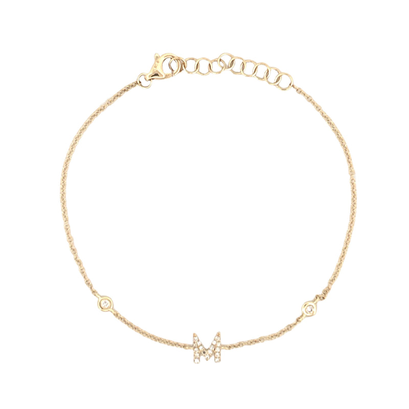 14K Gold Personalized Initial Bezel Bracelet