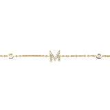 14K Gold Personalized Initial Bezel Bracelet