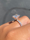 14K Gold 5.00 Carat Lab Grown Radiant Diamond U Prong Engagement Ring
